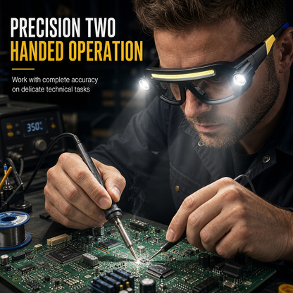 ⏳ Last day for special offers—save up to 50%! 💥 Rechargeable LED Headlamp Glasses with gesture-sensing control. 🔧💡 Features a Type-C charging port, 5 lighting modes (COB light source), IPX4 water resistance, and an ultra-lightweight design.