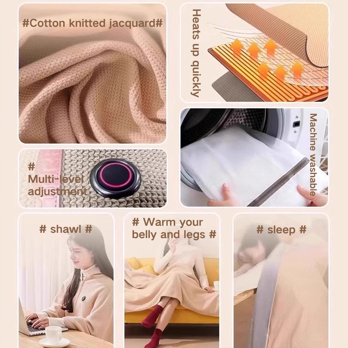 ❄️ Stay Warm All Winter — Portable Electric Heated Blanket Shawl