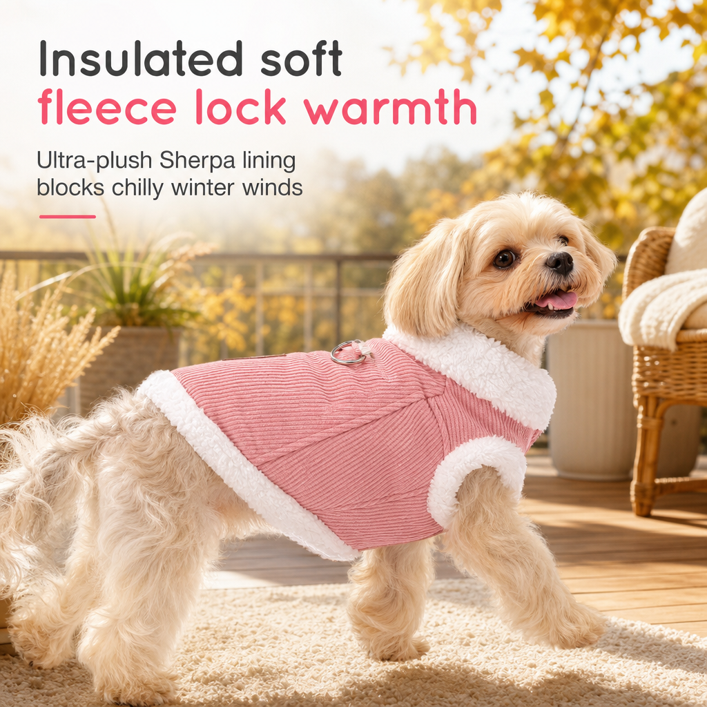 🐶🐱 Half-price offer for the first 50 customers 🐾 Warm Sherpa-Lined Pet Vest — Thickened, fleece-lined autumn/winter apparel for cats and dogs.