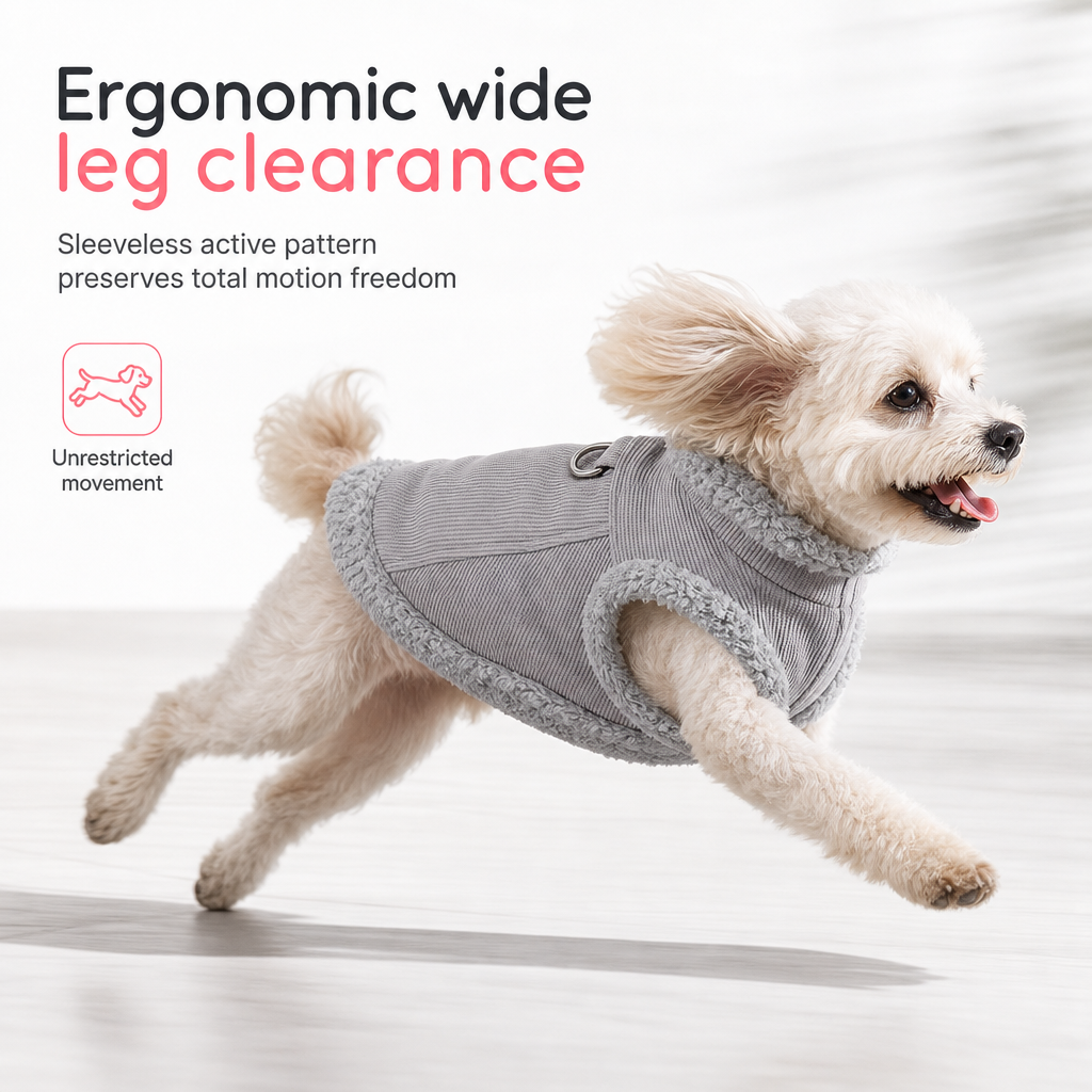 🐶🐱 Half-price offer for the first 50 customers 🐾 Warm Sherpa-Lined Pet Vest — Thickened, fleece-lined autumn/winter apparel for cats and dogs.
