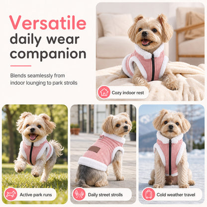 🐶🐱 Half-price offer for the first 50 customers 🐾 Warm Sherpa-Lined Pet Vest — Thickened, fleece-lined autumn/winter apparel for cats and dogs.