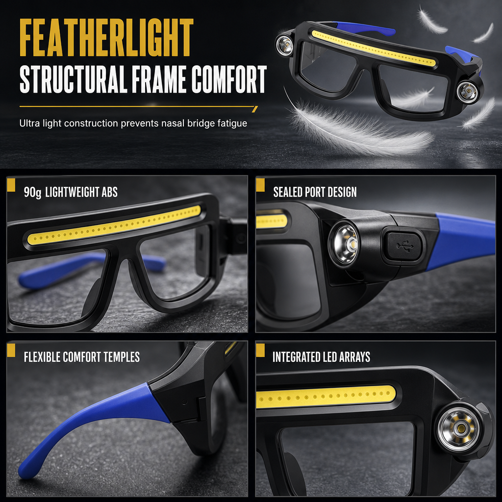 ⏳ Last day for special offers—save up to 50%! 💥 Rechargeable LED Headlamp Glasses with gesture-sensing control. 🔧💡 Features a Type-C charging port, 5 lighting modes (COB light source), IPX4 water resistance, and an ultra-lightweight design.