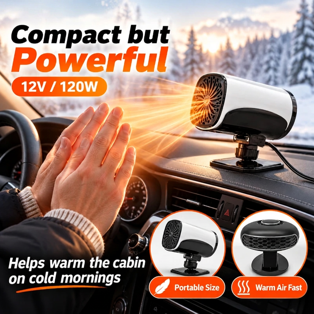 🔥Limited Time 50%OFF ⚡Portable Car Heater Defroster with 360-Degree Rotating Base