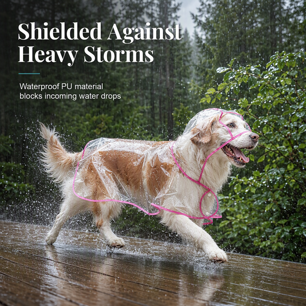 🐕New Arrivals 50% OFF📢 Transparent Waterproof Dog Raincoat – Keep Your Pup Dry & Visible on Rainy Walks 🌧️