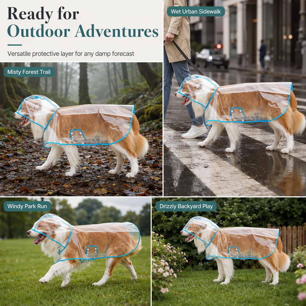 🐕New Arrivals 50% OFF📢 Transparent Waterproof Dog Raincoat – Keep Your Pup Dry & Visible on Rainy Walks 🌧️