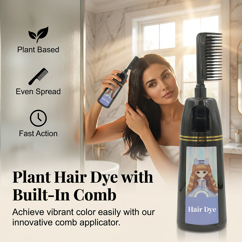 🌈 Limited-time half-price offer 🪮Colorful Plant Hair Dye with Comb Applicator
