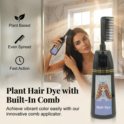 🌈 Limited-time half-price offer 🪮Colorful Plant Hair Dye with Comb Applicator