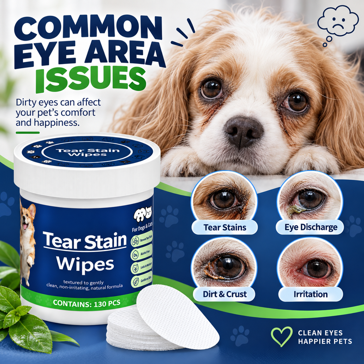 🐶🐱 Buy 1 Get 1 Free for the first 50 customers 🌿 Universal eye and tear stain cleaning wipes for cats and dogs