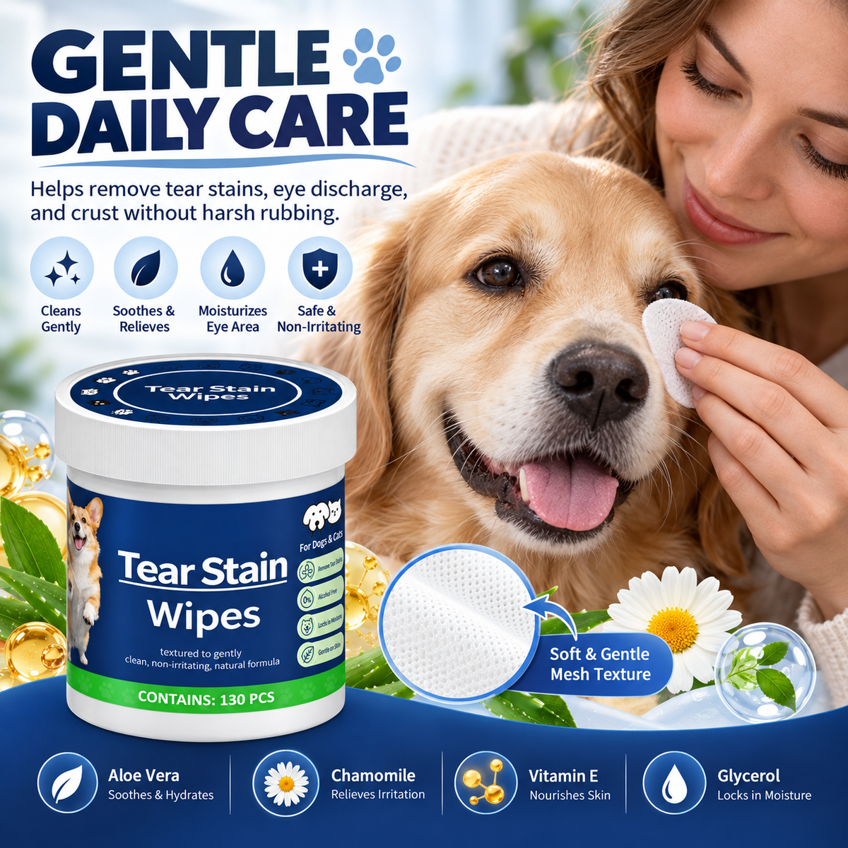 🐶🐱 Buy 1 Get 1 Free for the first 50 customers 🌿 Universal eye and tear stain cleaning wipes for cats and dogs