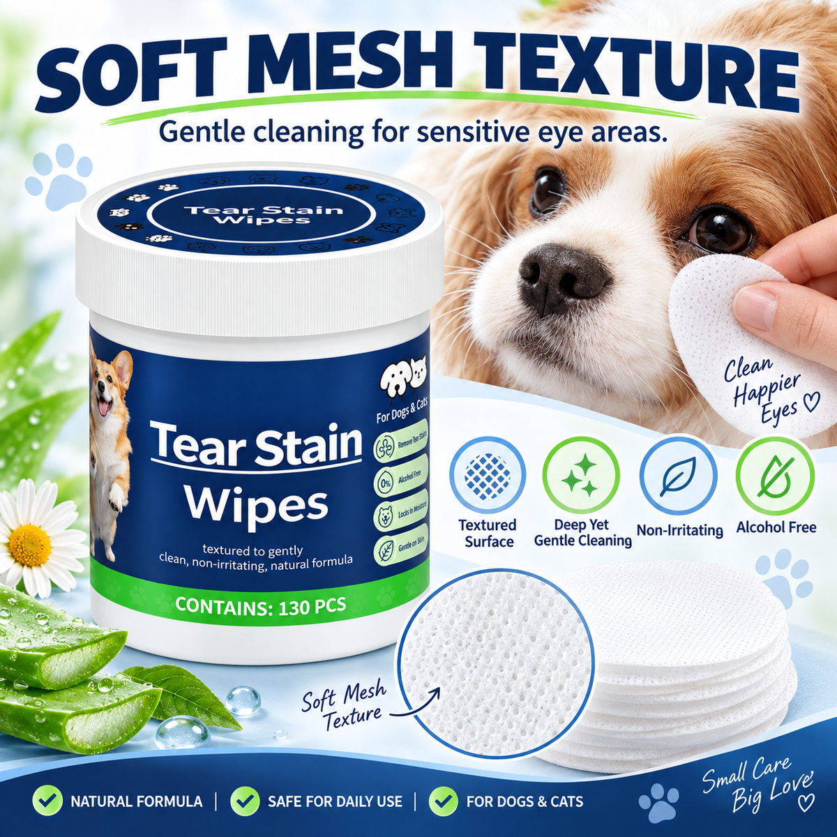 🐶🐱 Buy 1 Get 1 Free for the first 50 customers 🌿 Universal eye and tear stain cleaning wipes for cats and dogs