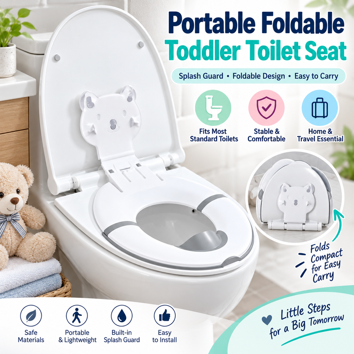 🚽 Buy one, get one free for the first 50 customers 🔥Foldable Kids Potty Training Toilet Seat