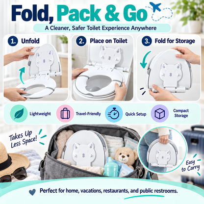 🚽 Buy one, get one free for the first 50 customers 🔥Foldable Kids Potty Training Toilet Seat
