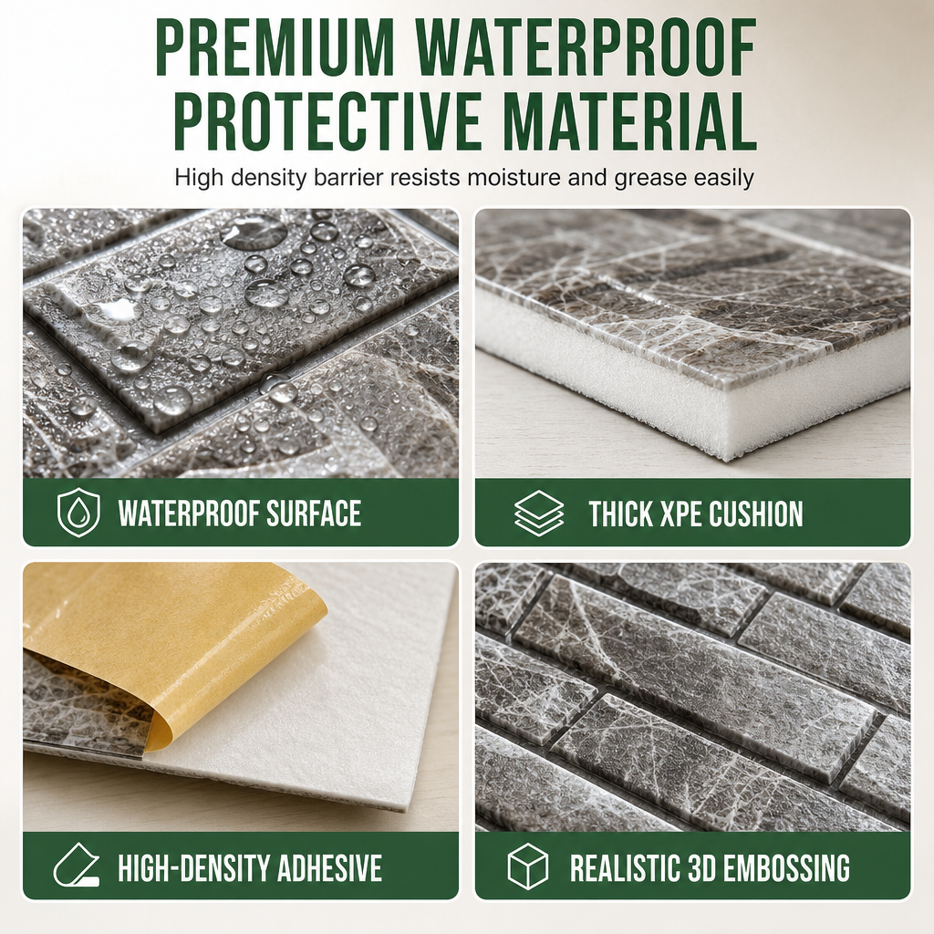 🍃🏆 Final Day Special: Buy 5 Get 5 Free! ⏰ Give your walls a fresh new look! Self-adhesive 3D tile stickers 🏡🧱