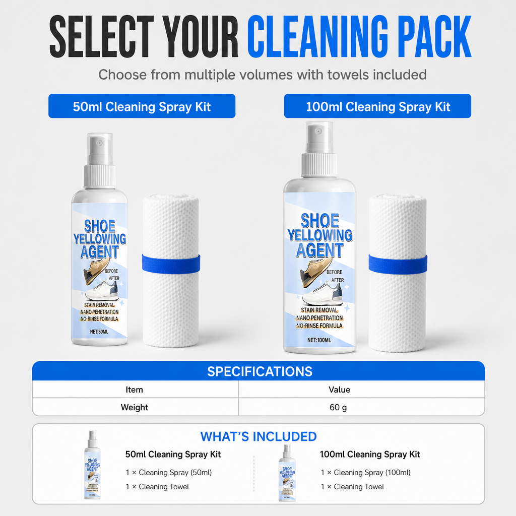 🌀 Buy 1 Get 1 Free (for the first 50 customers) 💧 Sole Whitening Spray – Removes yellowing and oxidation