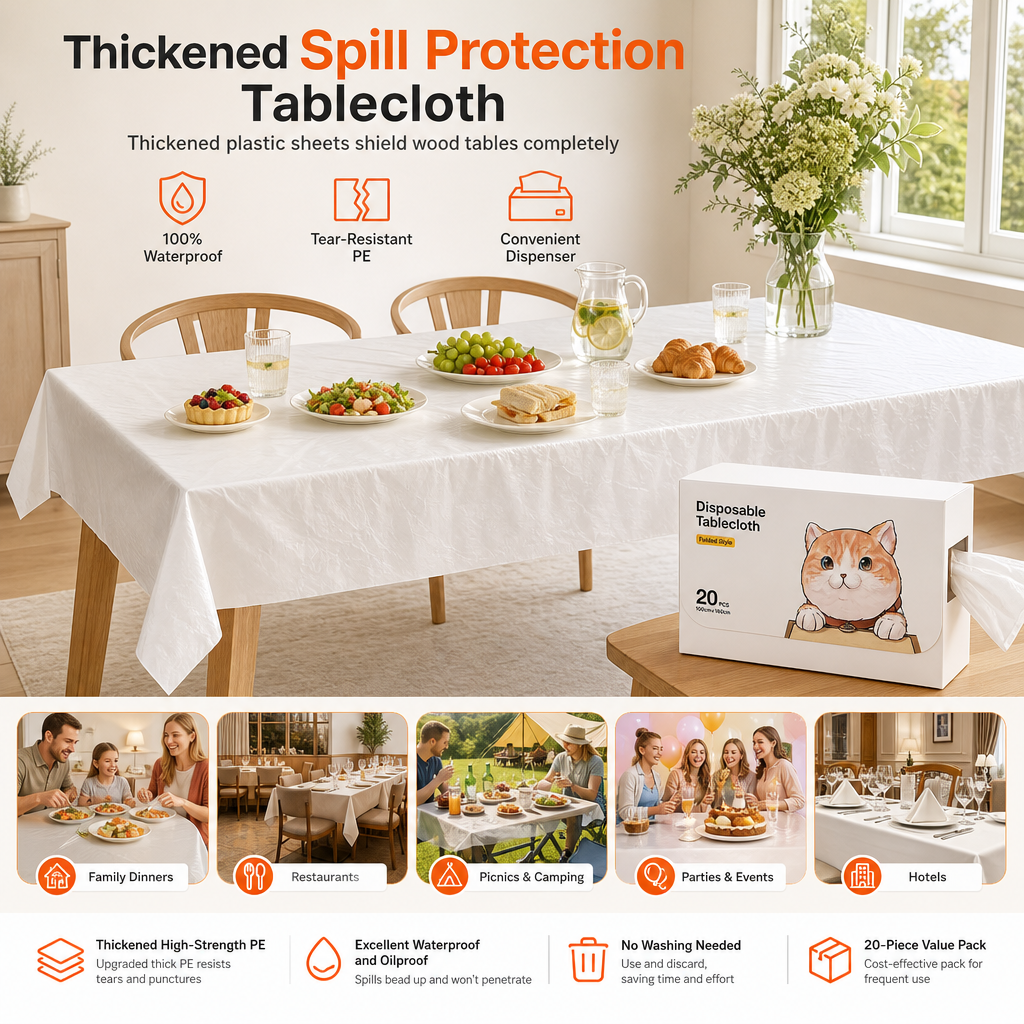 🎉 Buy 1 Get 1 Free for the first 50 orders! 🔥 Disposable Cartoon-Themed Plastic Tablecloths – 20 sheets per box 🍽️
