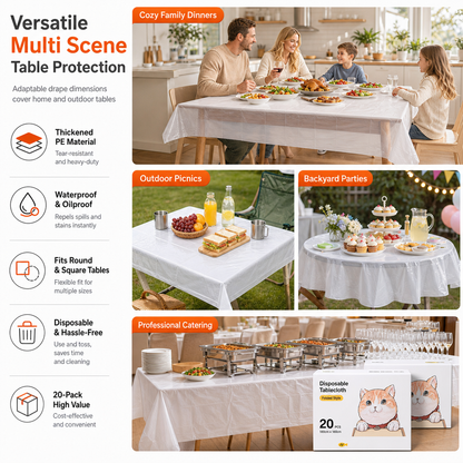 🎉 Buy 1 Get 1 Free for the first 50 orders! 🔥 Disposable Cartoon-Themed Plastic Tablecloths – 20 sheets per box 🍽️
