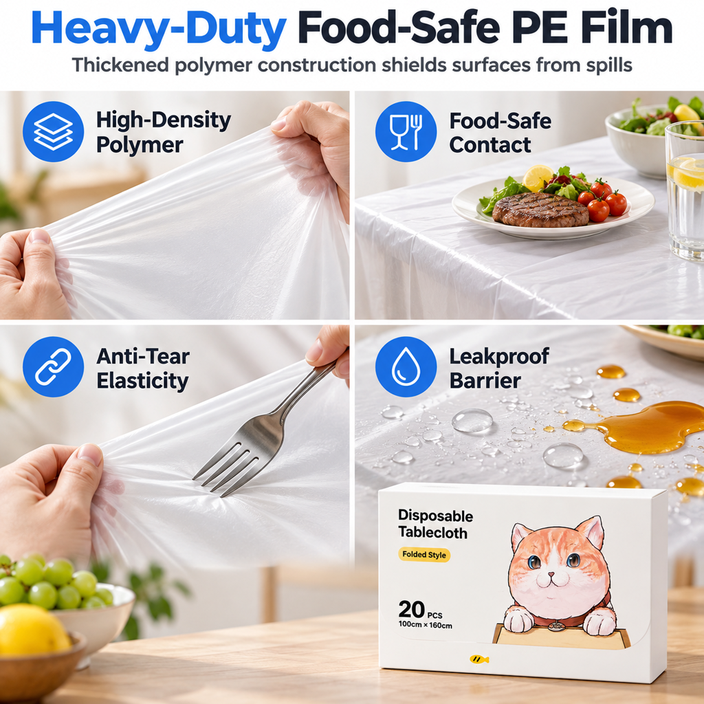 🎉 Buy 1 Get 1 Free for the first 50 orders! 🔥 Disposable Cartoon-Themed Plastic Tablecloths – 20 sheets per box 🍽️
