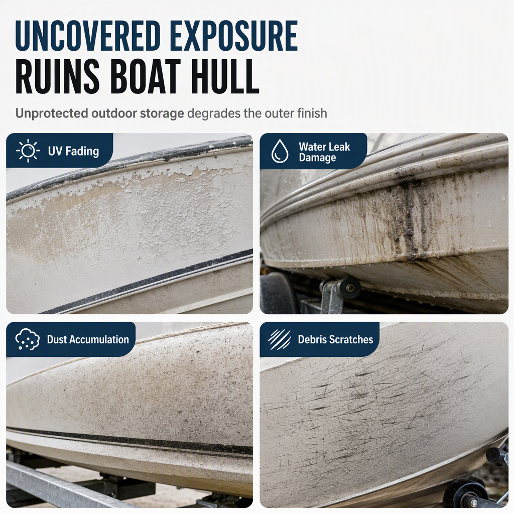 🎃Halloween Deal 50% OFF!🚤Waterproof V-Hull Boat Cover – Outdoor Protection for Storage & Mooring
