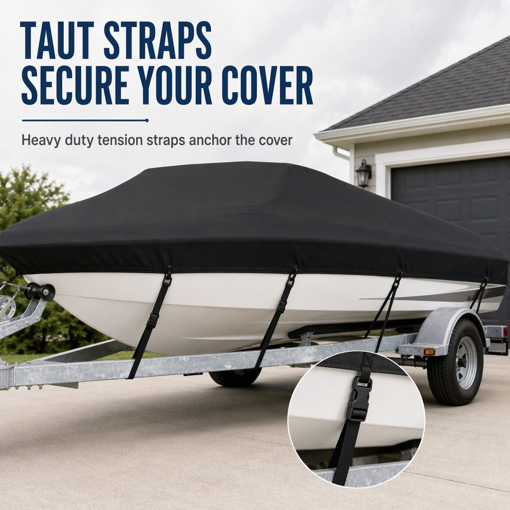 🎃Halloween Deal 50% OFF!🚤Waterproof V-Hull Boat Cover – Outdoor Protection for Storage & Mooring