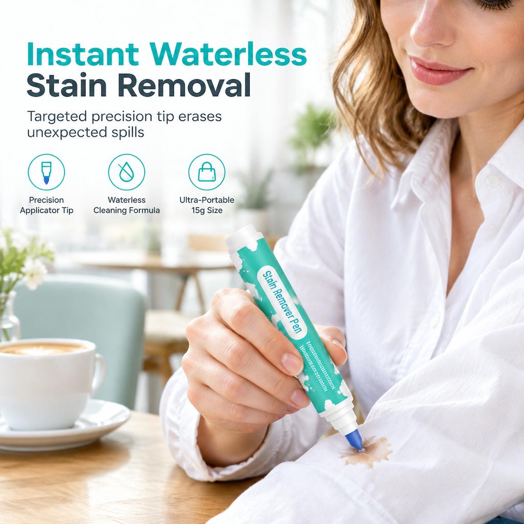 🔥Buy 2 Get 1 Free Factory Direct Sales🔥Portable Waterless Stain Remover Pen for Clothes 15g Instant Oil Stain Cleaning Stick for White Clothing