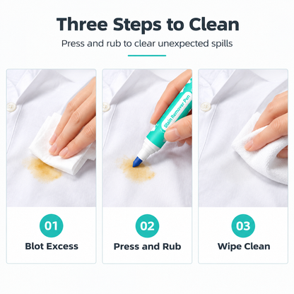 🔥Buy 2 Get 1 Free Factory Direct Sales🔥Portable Waterless Stain Remover Pen for Clothes 15g Instant Oil Stain Cleaning Stick for White Clothing