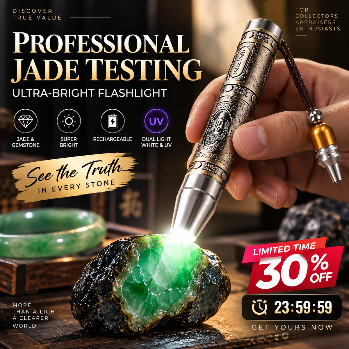 💰Get Rich Overnight💰Professional Multifunctional Gemstone Inspection Flashlight