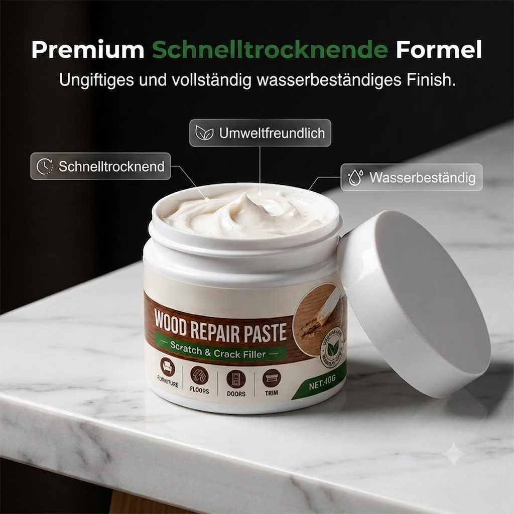 🖌️ Holzreparaturpaste – zwei Farben, inklusive Werkzeugen, kein Schleifen erforderlich!