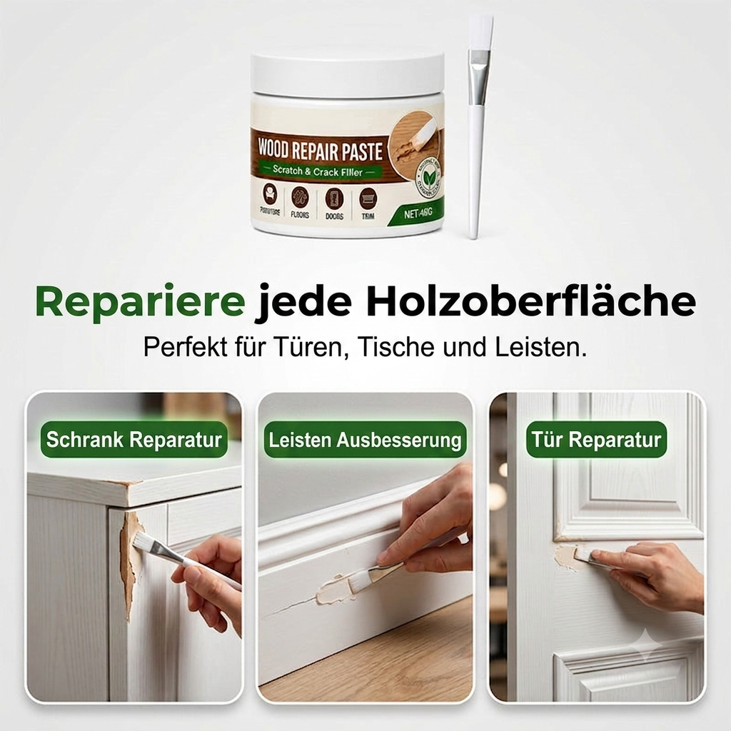 🖌️ Holzreparaturpaste – zwei Farben, inklusive Werkzeugen, kein Schleifen erforderlich!